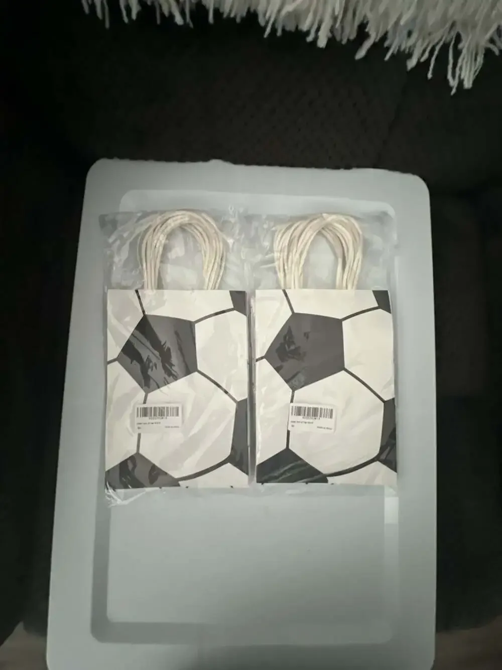 16-Piece Soccer Themed Paper Party Favor Treat Bags with Handles
